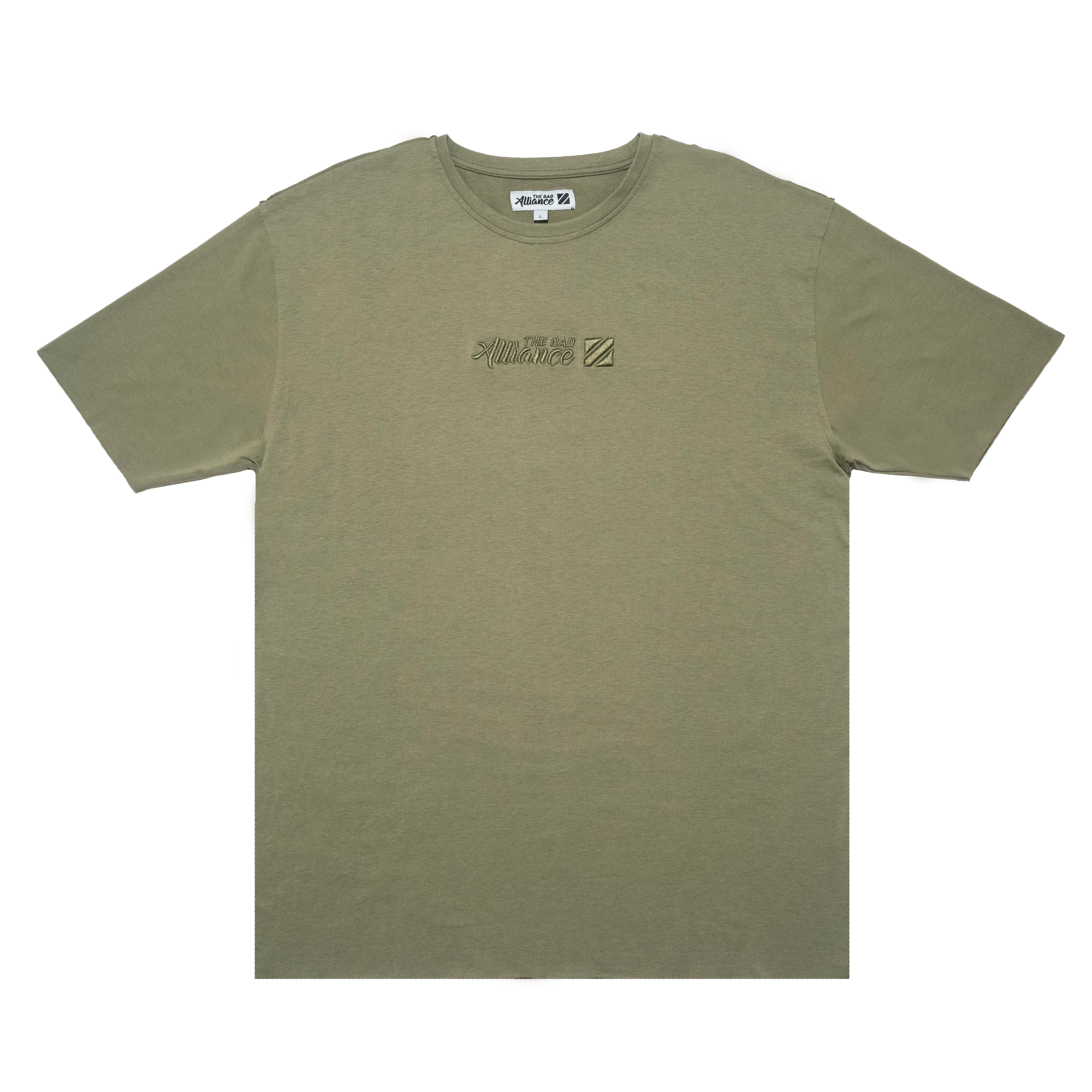 OLIVE RAW EDGE TEE