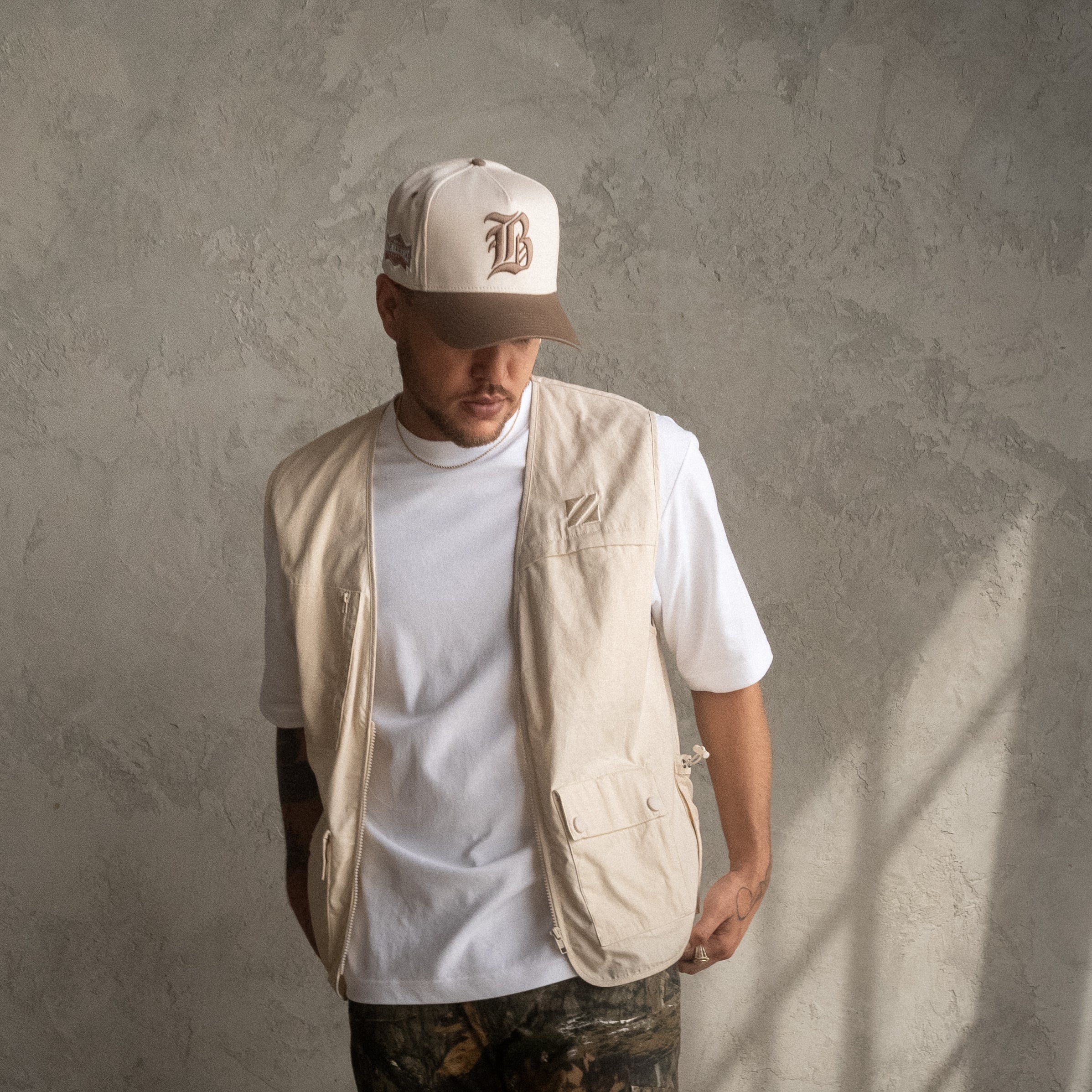 Old English B Snapback (Brown)