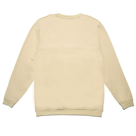CREAM DISTRESSED CREW NECK