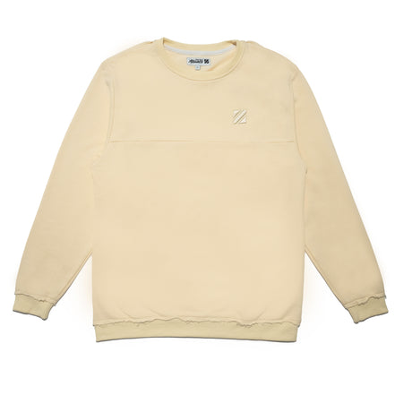 CREAM DISTRESSED CREW NECK