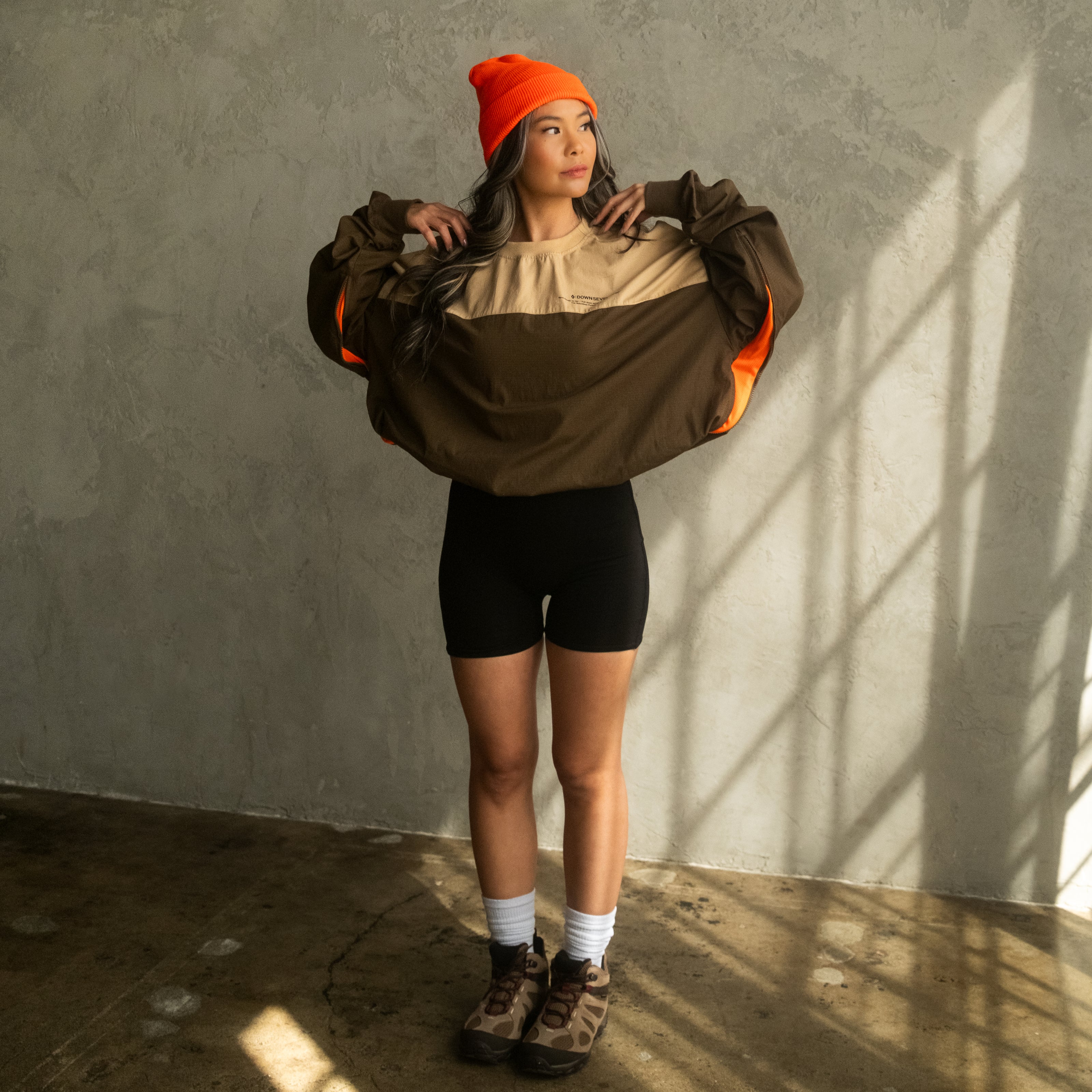 Two Tone Brown Ripstop Crewneck