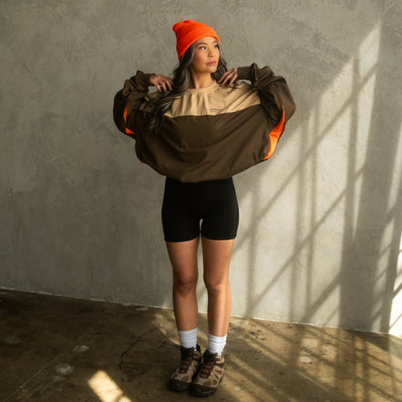 Two Tone Brown Ripstop Crewneck