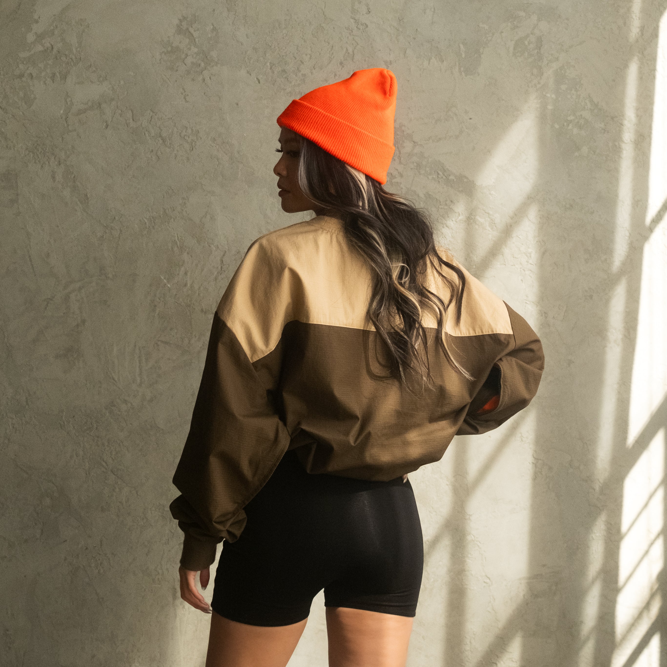 Two Tone Brown Ripstop Crewneck