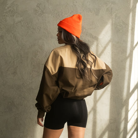 Two Tone Brown Ripstop Crewneck