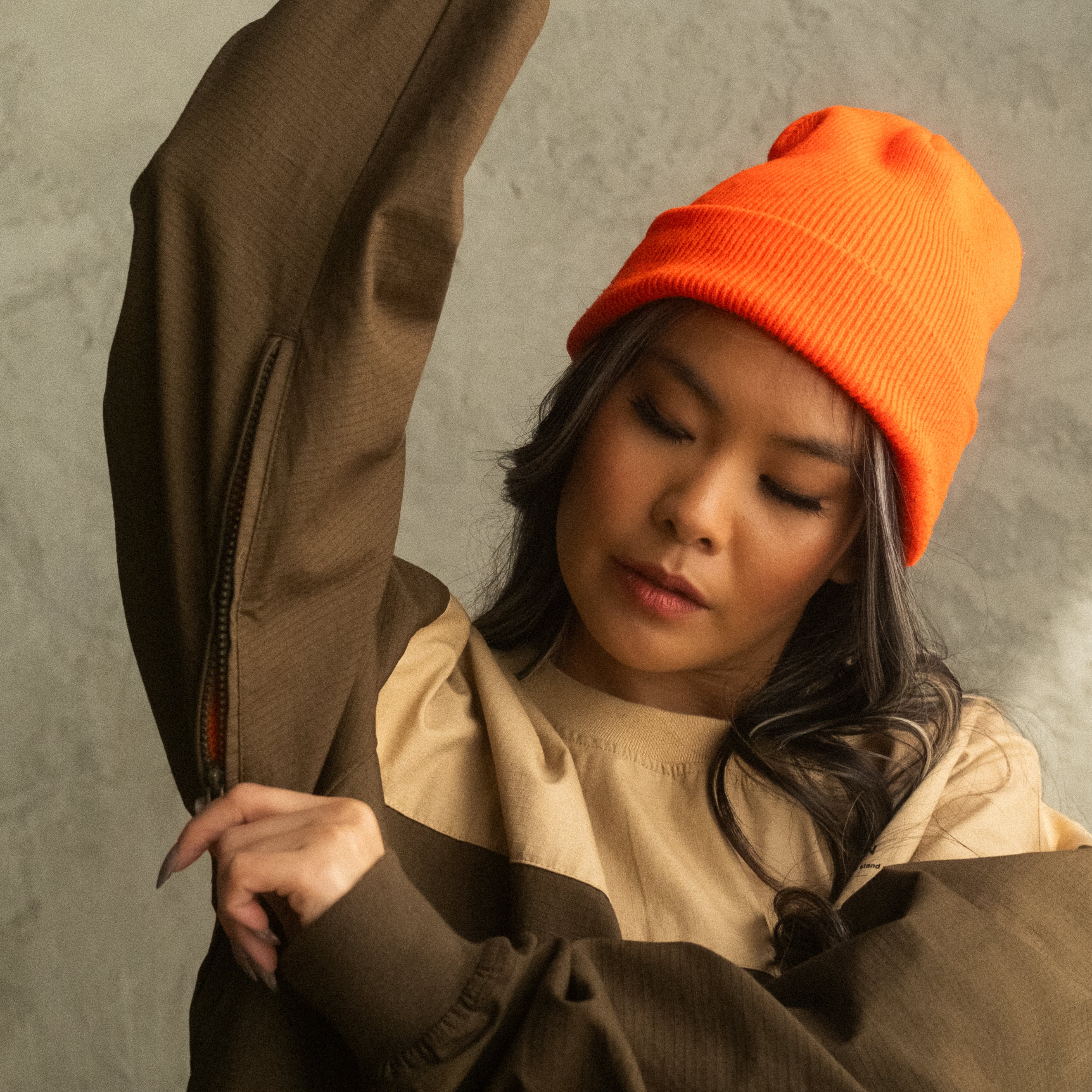 Two Tone Brown Ripstop Crewneck