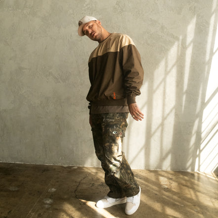 Two Tone Brown Ripstop Crewneck