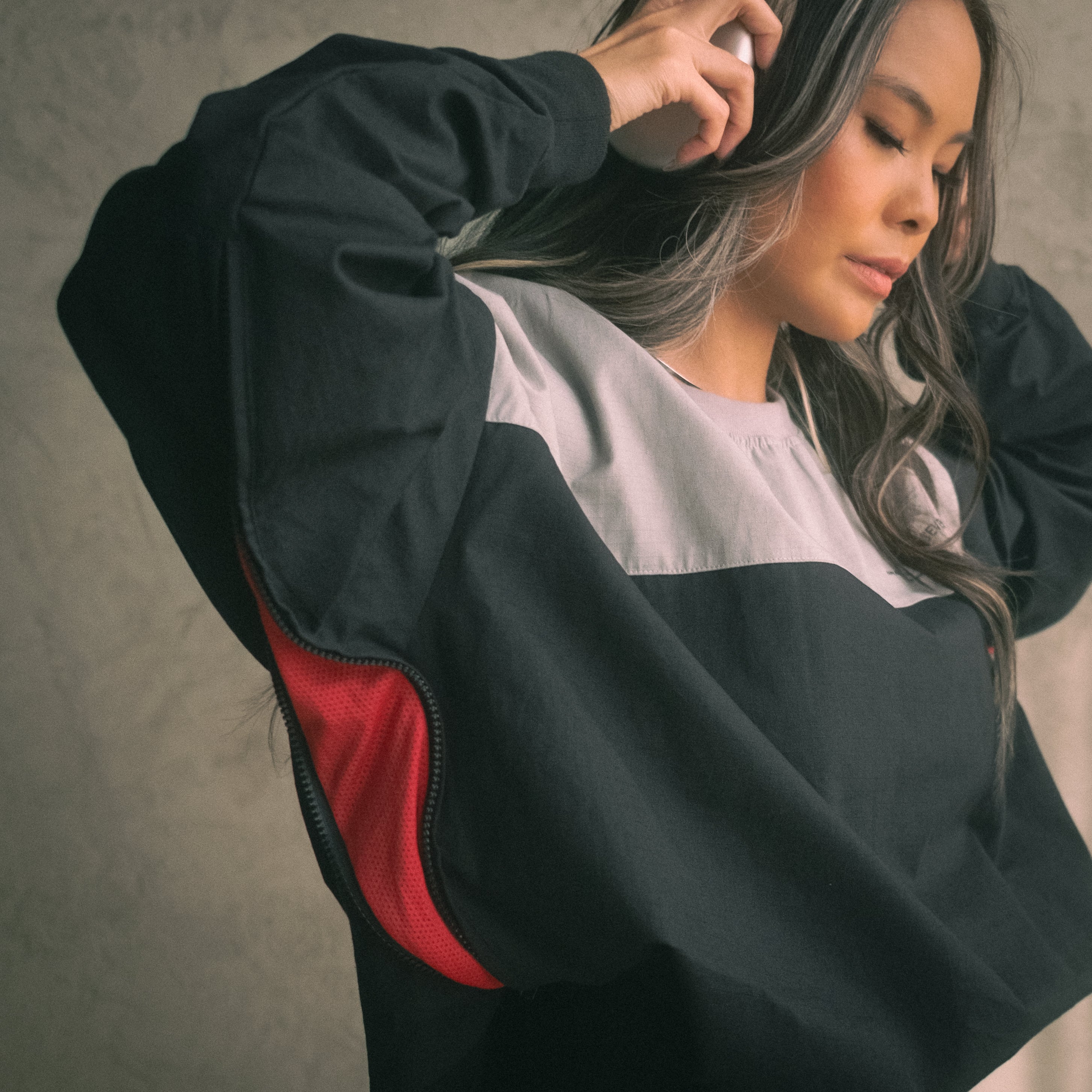 Black & Grey Ripstop Crewneck