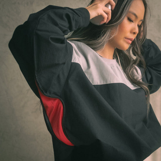 Black & Grey Ripstop Crewneck