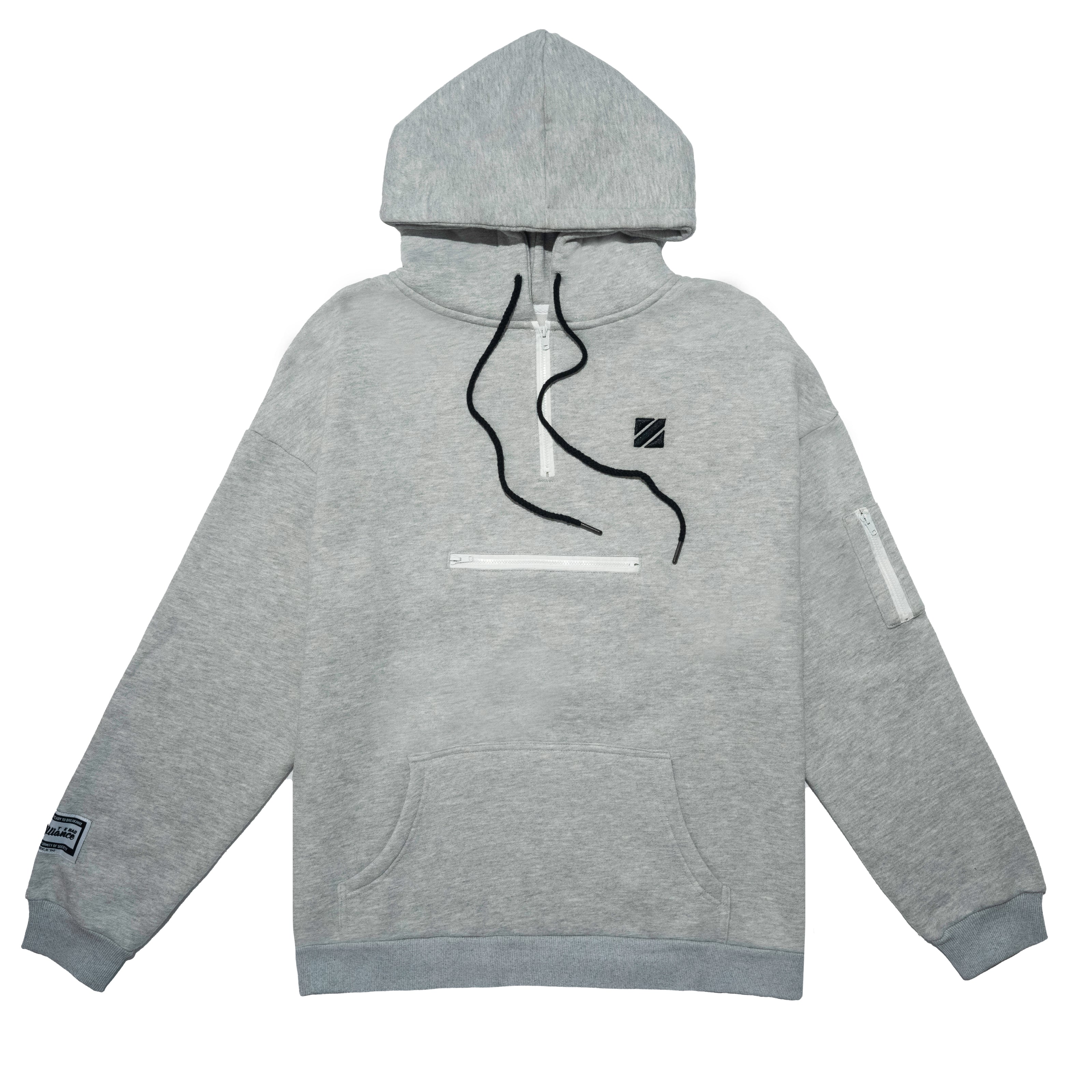 GREY VERTICAL HOODIE