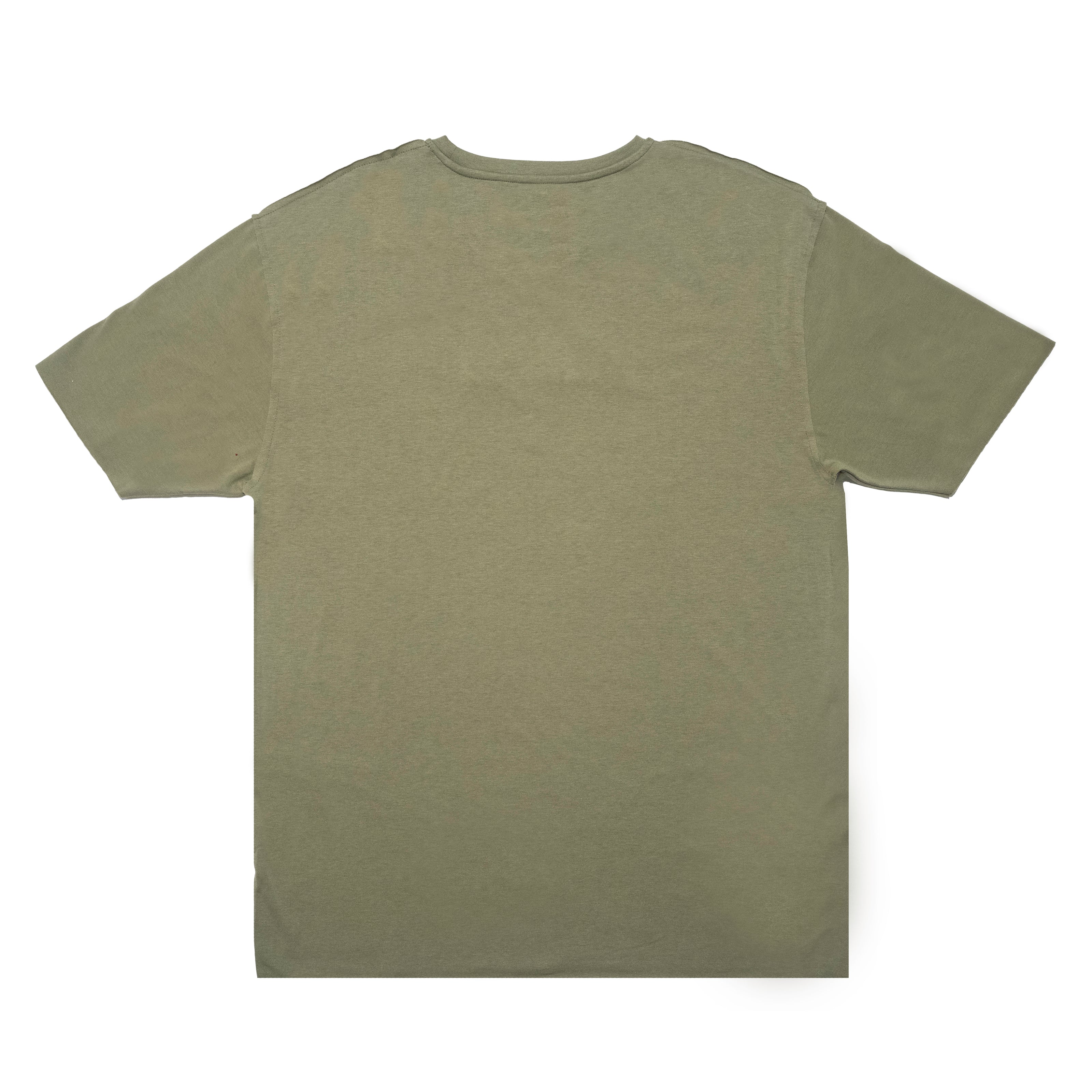 OLIVE RAW EDGE TEE