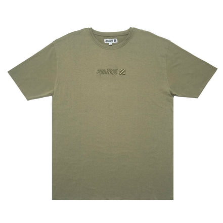 OLIVE RAW EDGE TEE