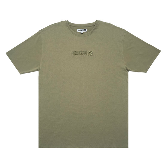 OLIVE RAW EDGE TEE