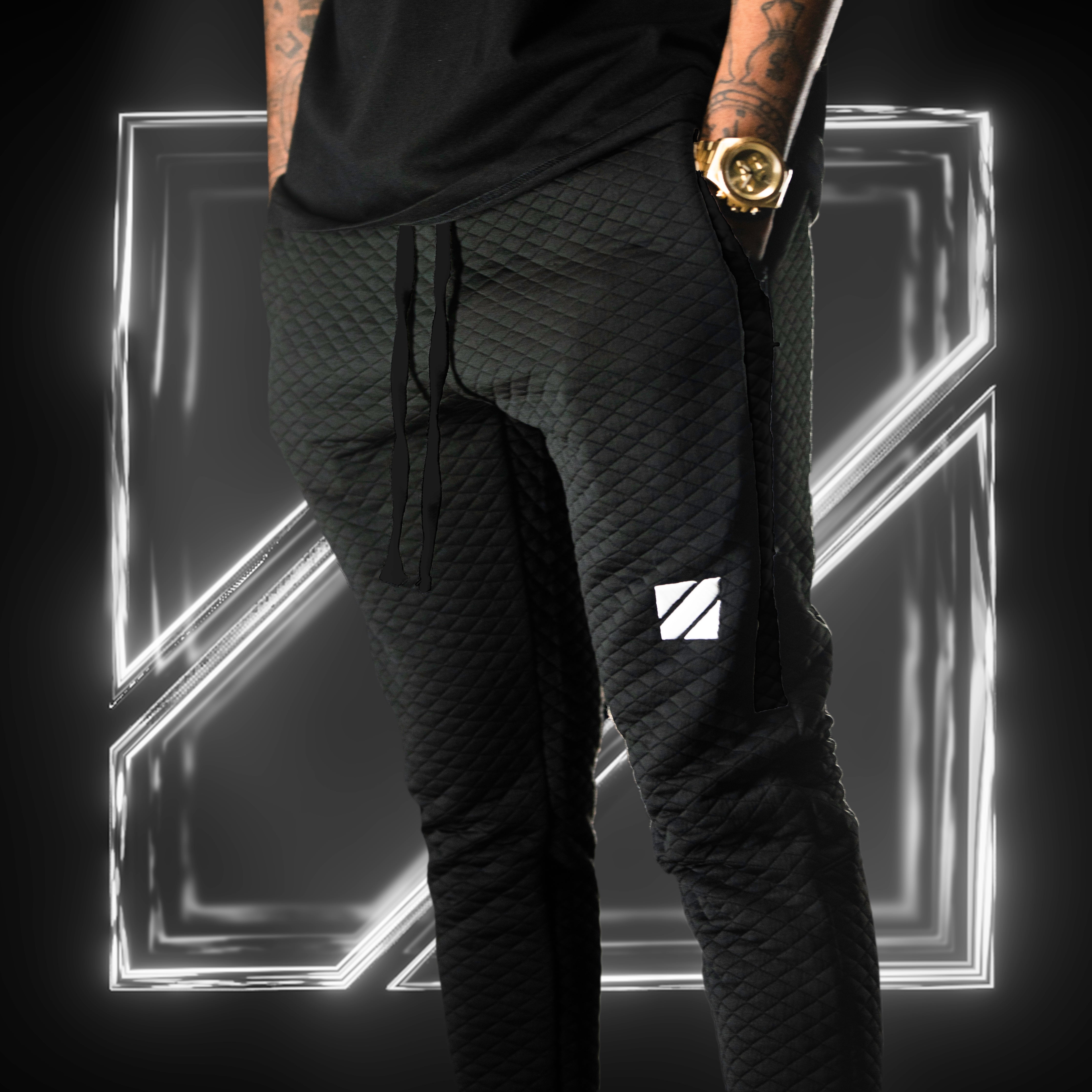 BLACKED OUT QUILTED JOGGER