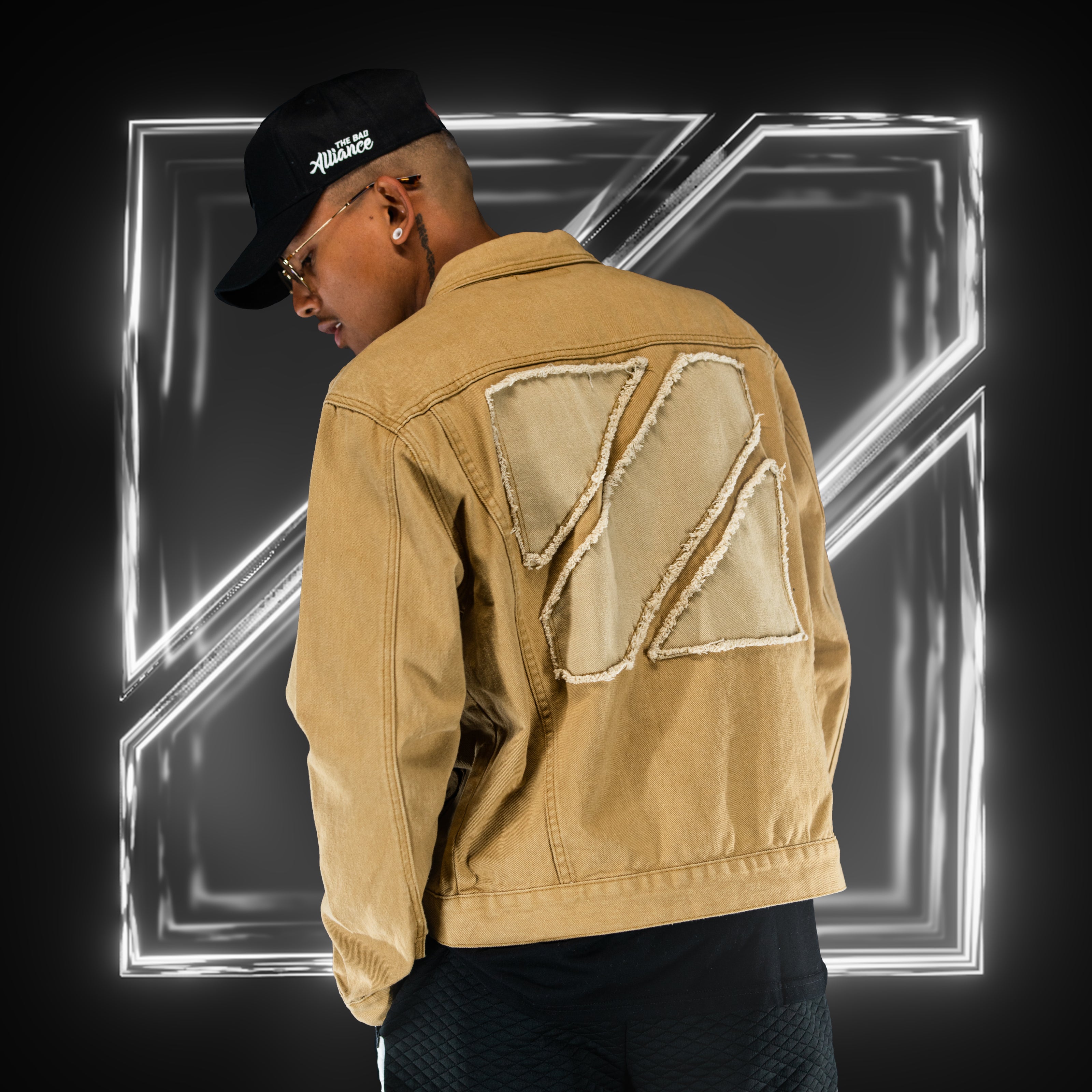 DISTRESSED LATTE DENIM JACKET