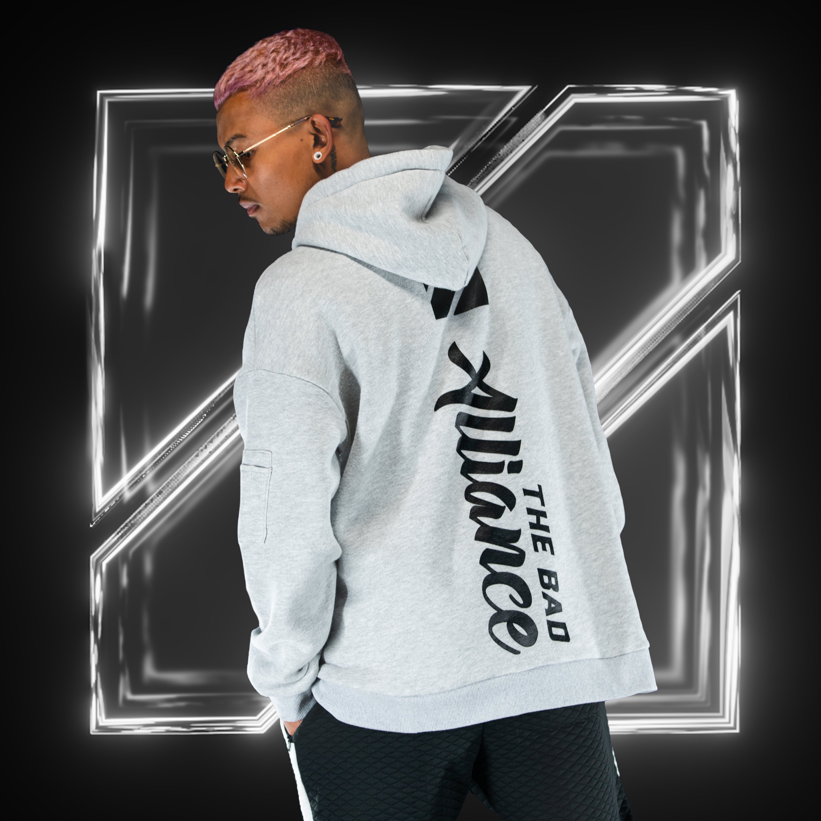 GREY VERTICAL HOODIE