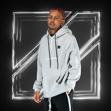 GREY VERTICAL HOODIE